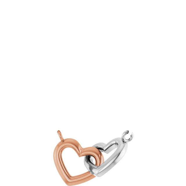 14K Gold Interlocking Heart Necklace - Two-Tone