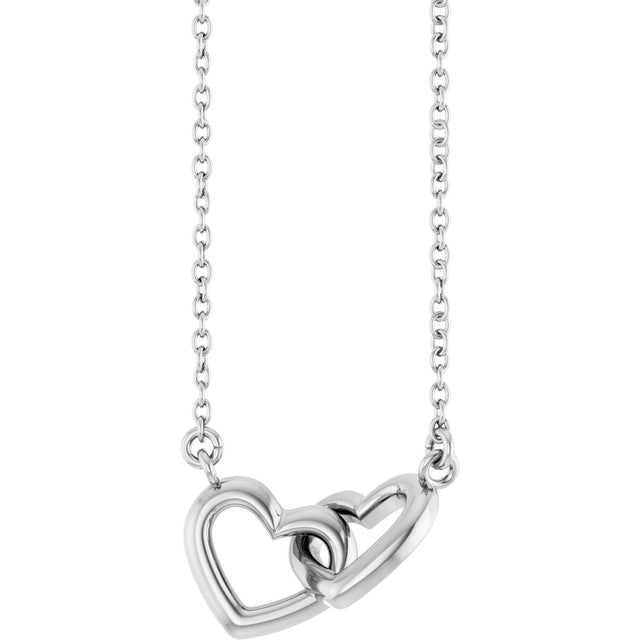Platinum Interlocking Heart Necklace
