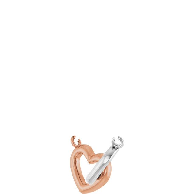 14K Gold Interlocking Heart Necklace - Two-Tone - view 2