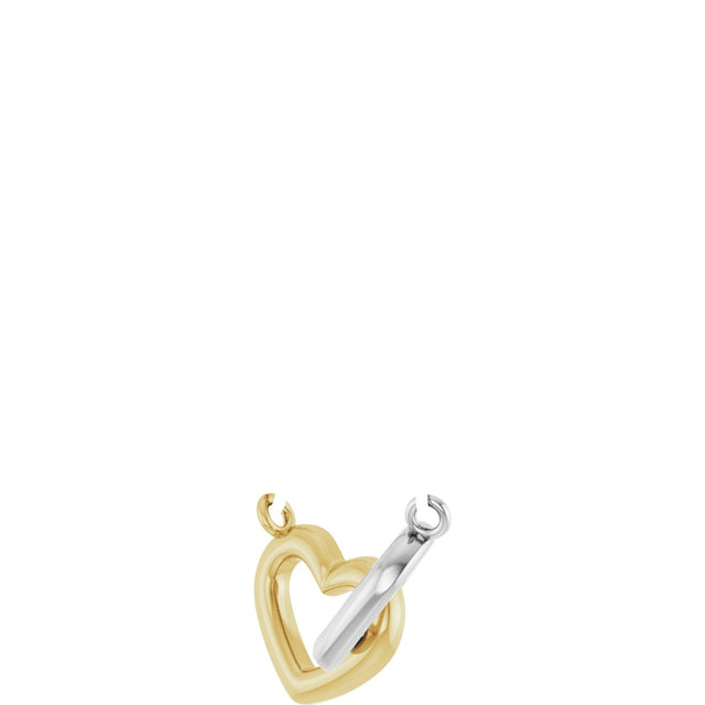 14K Gold Interlocking Heart Necklace - Two-Tone - view 2