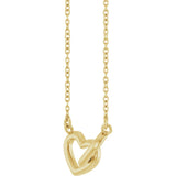 14K Gold Interlocking Heart Necklace - Yellow Gold - view 2