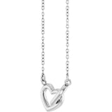 14K Gold Interlocking Heart Necklace - White Gold - view 2