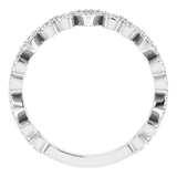 Platinum Round Natural Diamond Stackable Heart Ring - view 7