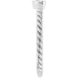 Platinum Natural Diamond Stackable Bezel-Set Heart Rope Ring - view 9