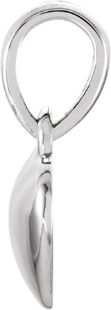 14K Gold Engravable Heart Pendant - White Gold - view 5