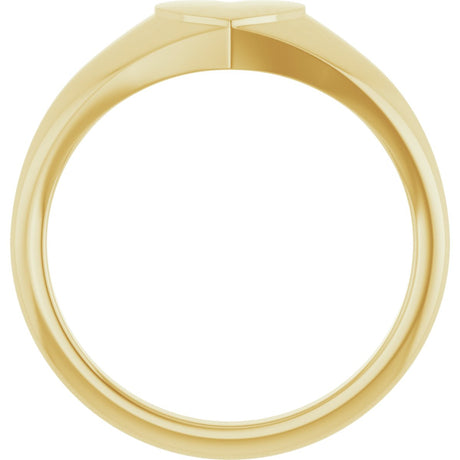 10K Gold Heart Signet Ring - view 2