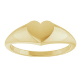 10K Gold Heart Signet Ring - view 3