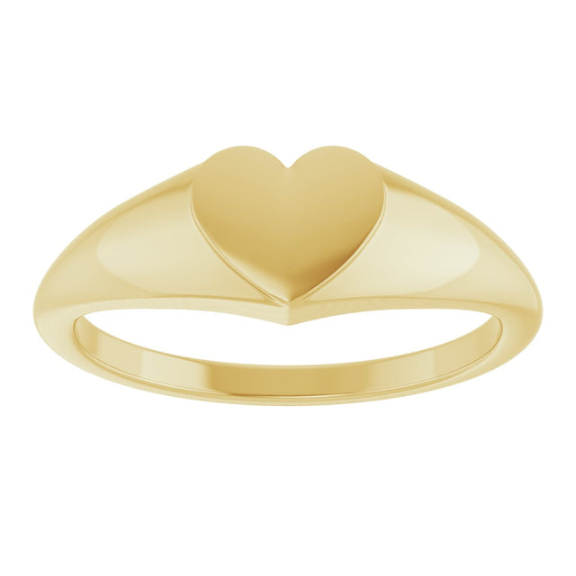 18K Gold Heart Signet Ring - view 3
