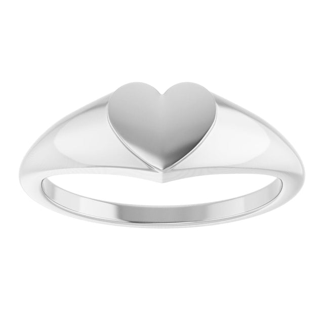 Platinum Heart Signet Ring - view 3