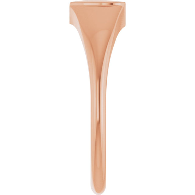 14K Gold Heart Signet Ring - Rose Gold - view 4