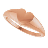 14K Gold Heart Signet Ring - Rose Gold - view 5