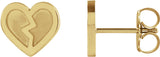 14K Gold Tiny Heart Earrings - Yellow Gold