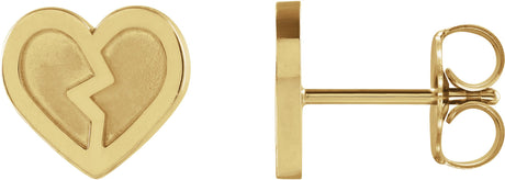 14K Gold Tiny Heart Earrings - Yellow Gold