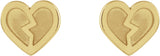14K Gold Tiny Heart Earrings - Yellow Gold - view 2