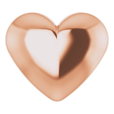 14K Gold Puffed Heart Necklace or Pendant - Rose Gold