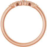 14K Gold Round Natural Diamond Heart Ring – 0.8mm Stones - Rose Gold - view 7