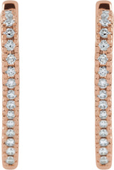 14K Gold Inside-Outside Heart Hoop Earrings - Rose Gold - view 6