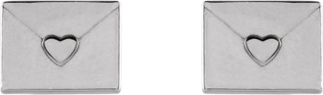 Platinum Heart Envelope Earrings - view 2