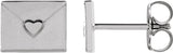 Platinum Heart Envelope Earrings