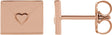 14K Gold Heart Envelope Earrings - Rose Gold