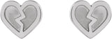 Platinum Tiny Heart Earrings - view 2
