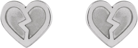 Platinum Tiny Heart Earrings - view 2