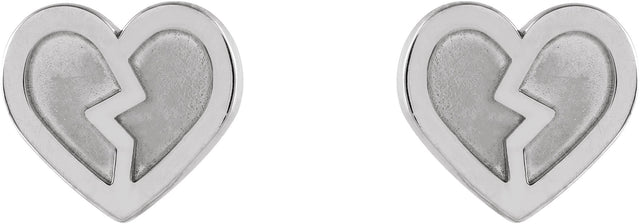 Platinum Tiny Heart Earrings - view 2