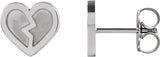 Platinum Tiny Heart Earrings