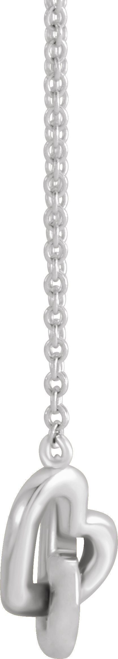 14K Gold Interlocking Heart Necklace - White Gold - view 5