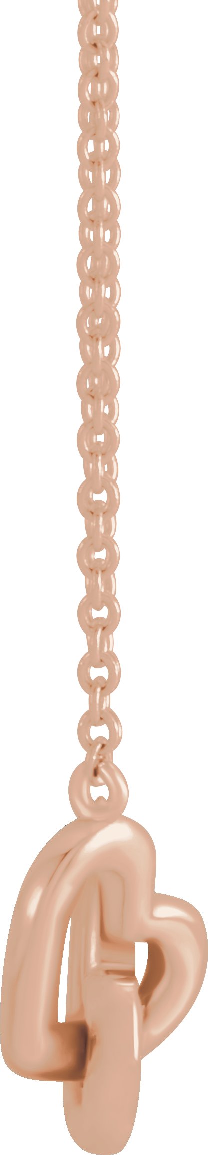 14K Gold Interlocking Heart Necklace - Rose Gold - view 5