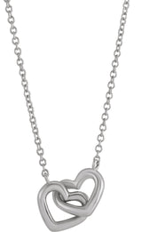 Platinum Interlocking Heart Necklace - view 4