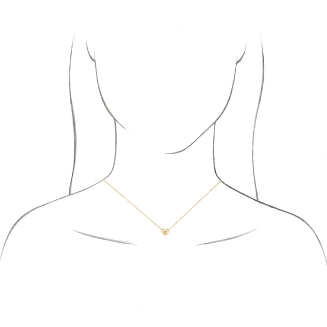 14K Gold Engravable Heart Necklace - Rose Gold - view 4