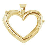14K Gold Rosary Heart Necklace or Pendant - Yellow Gold