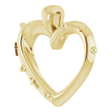 14K Gold Rosary Heart Necklace or Pendant - Yellow Gold - view 2