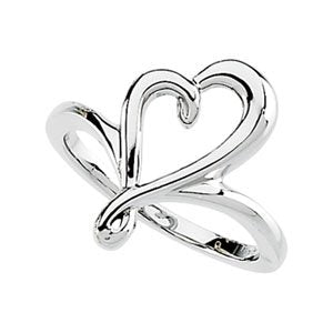 14K Gold Heart Ring II - White Gold