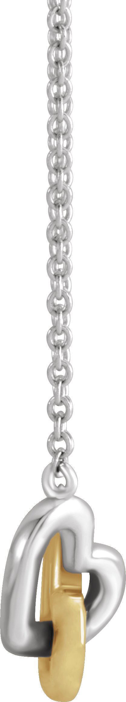 14K Gold Interlocking Heart Necklace - Two-Tone - view 5