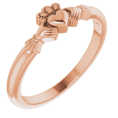 14K Gold Claddagh Ring - Rose Gold