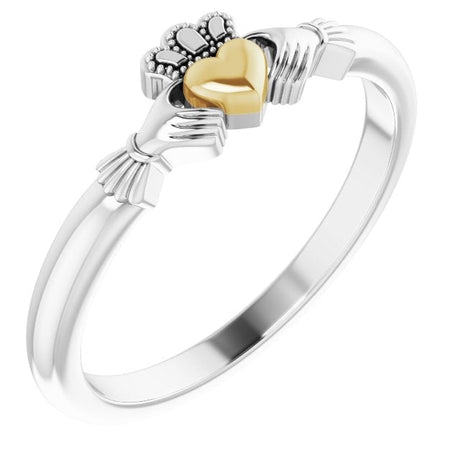14K Gold Claddagh Ring - Two-Tone