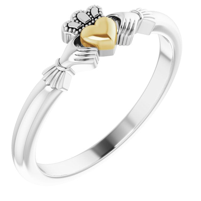 14K Gold Claddagh Ring - Two-Tone