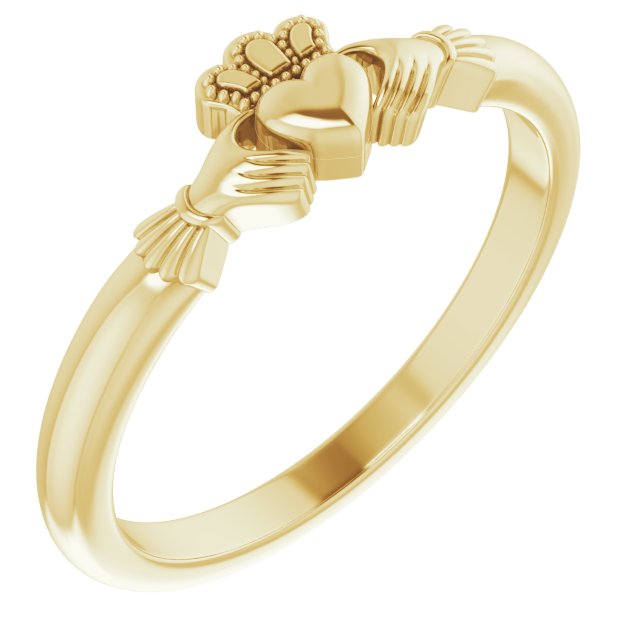 18K Gold Claddagh Ring - Yellow Gold