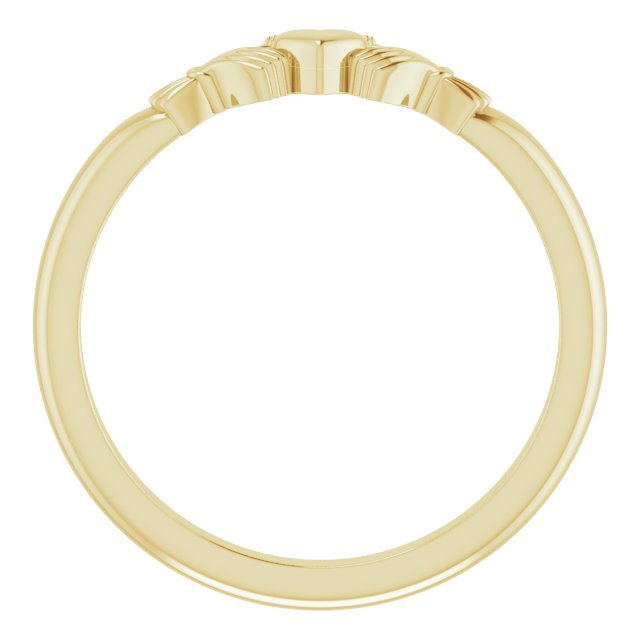 10K Gold Claddagh Ring - Yellow Gold - view 2