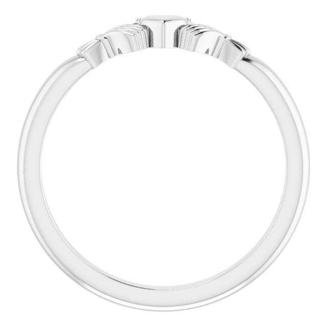 10K Gold Claddagh Ring - White Gold - view 2