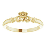 10K Gold Claddagh Ring - Yellow Gold - view 3