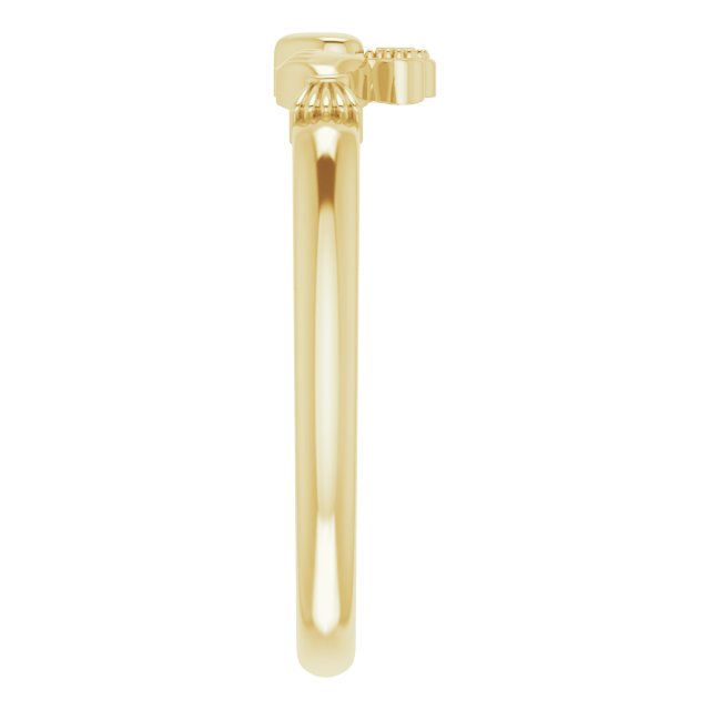 10K Gold Claddagh Ring - Yellow Gold - view 4