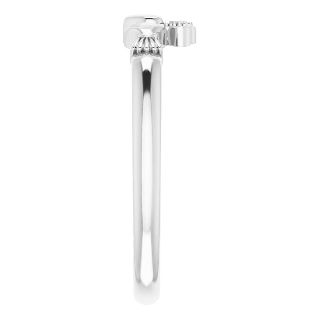 10K Gold Claddagh Ring - White Gold - view 4