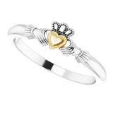 14K Gold Claddagh Ring - Two-Tone - view 5