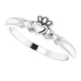 18K Gold Claddagh Ring - White Gold - view 5