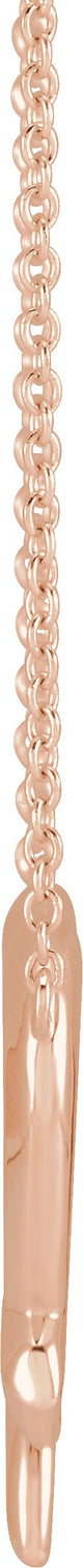 14K Gold Cross & Heart Necklace - Rose Gold - view 2