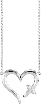 Platinum Cross & Heart Necklace
