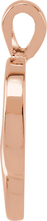 14K Gold Heart Pendant – 18.5x12mm - Rose Gold - view 2